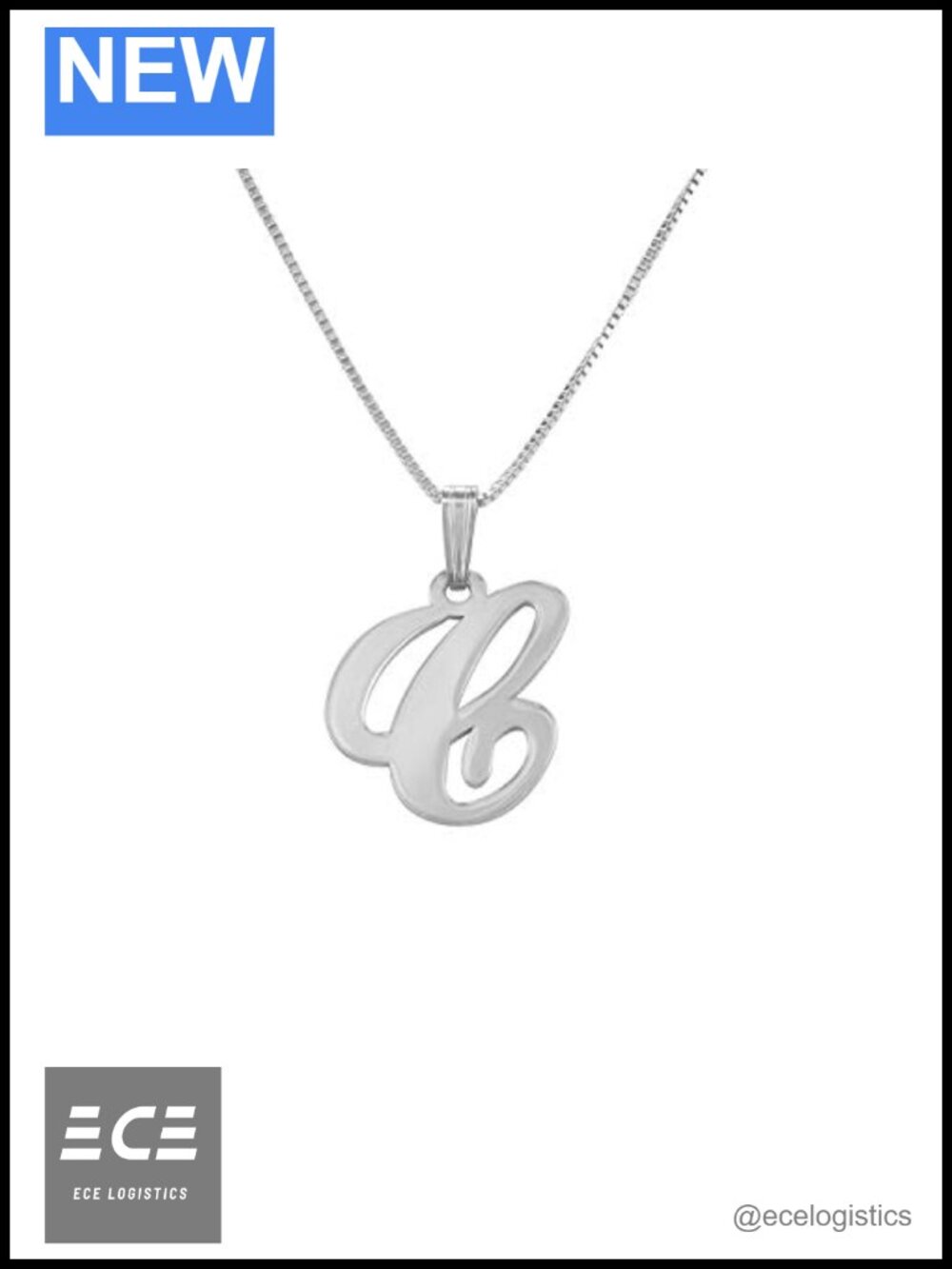 Personalized Initial Pendant Necklace 925 Sterling Silver Gold Plated Box Chain